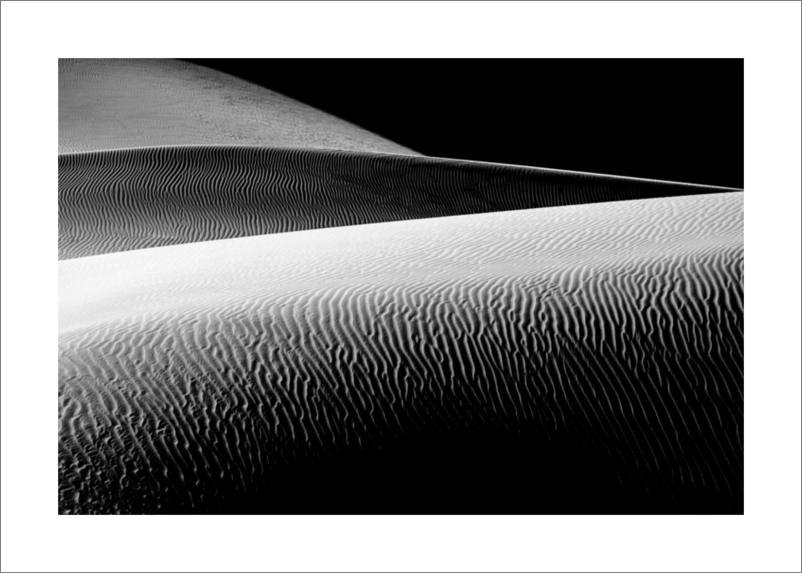 Abstract desert wave black and white art print
