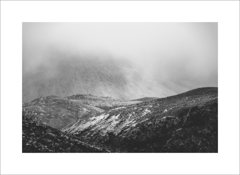 Moody landscape of mountains in Iceland photo art print